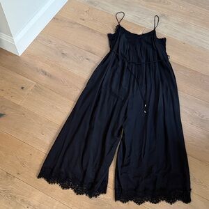 Black Lace Trim Jumpsuit - Size 3